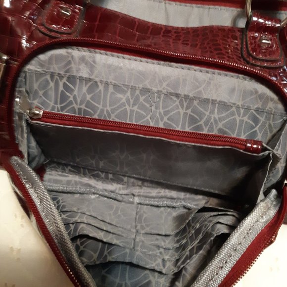 Burgundy/Maroon Purse Handbag Richardo Beverly Hills Medium Size - Picture 6 of 8